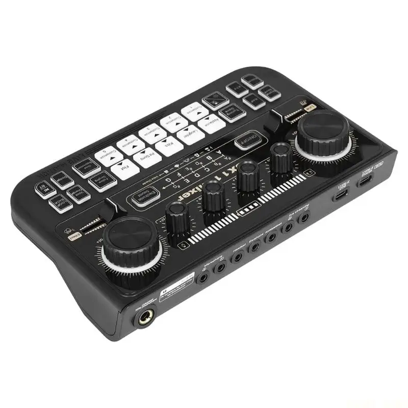 U2JB Professional Sounds Mixer With LED Light Effects And USB C For Music Recording And Live Performances