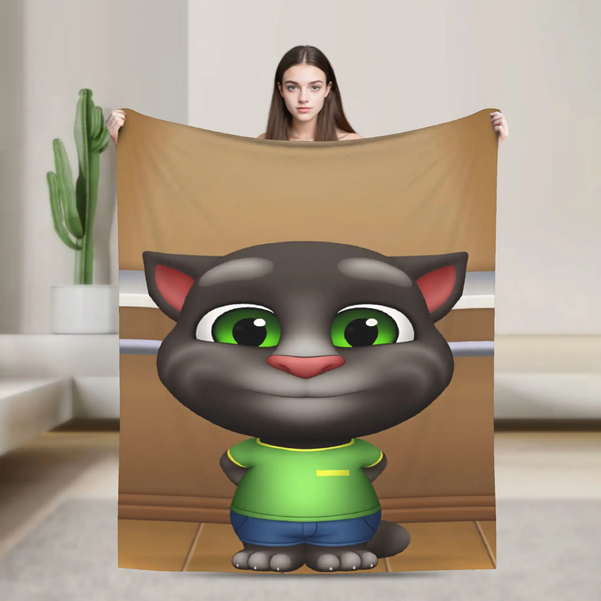Decorative T-Talking T-Tom And F-Friends Flannel Blanket Boy Girl  Warm Comfy Throw Blanket Winter Living Room Sofa Bed Cover