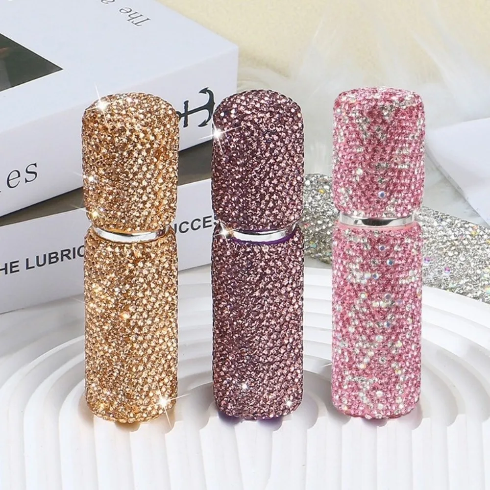Botella de Perfume de 10ml, botellas recargables portátiles con diamantes de imitación, contenedor de almacenamiento vacío de vidrio, herramienta de maquillaje