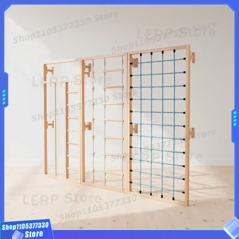 Wooden Climbing Wall Net for Kids Indoor Baby Climbing Frame Educational Sensory Training Fitness Equipment Household Play