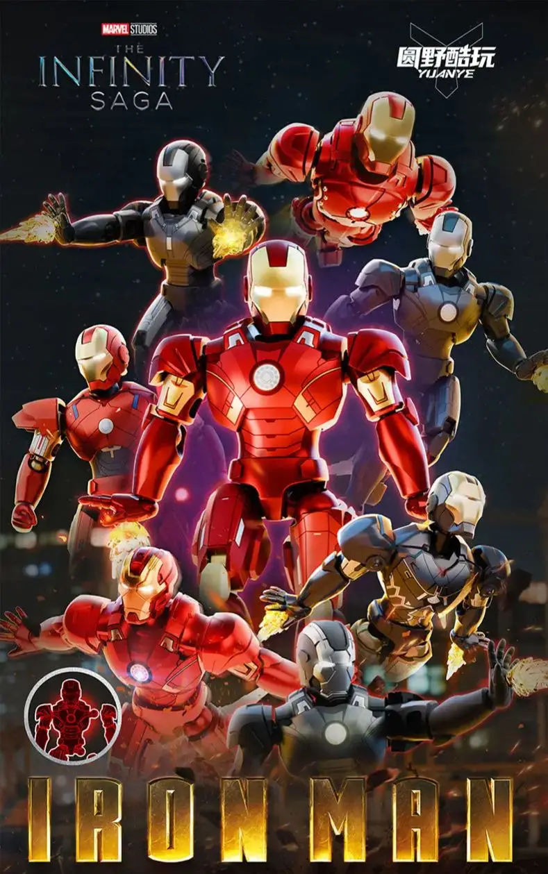 Original Iron Man MK9 MK10 MK11EX MK12 MK13 MK14 MK15 MK16 Avengers Tony Stark DIY Toys Model Action Figure Assembled Armor Gift