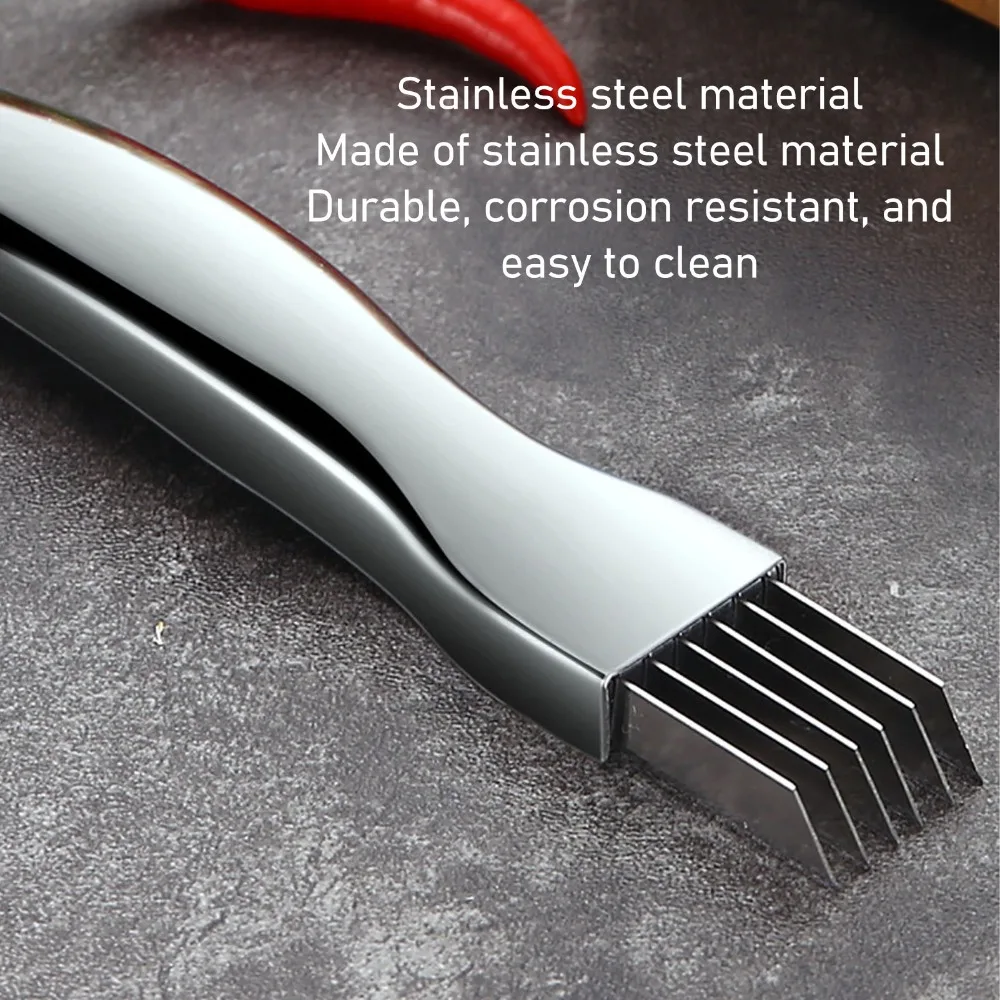 Stainless Steel Scallion Cutter Sharp Multi-Blades Vegetable Cutter Time Saving Easy Clean Green Onion Slicer