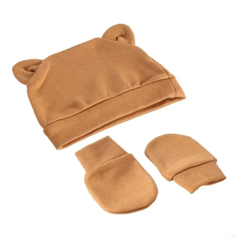 95EA NELBORN HAT مع قفازات الخريف الشتاء دافئ القطن طفل الاشياء الأطفال #5
