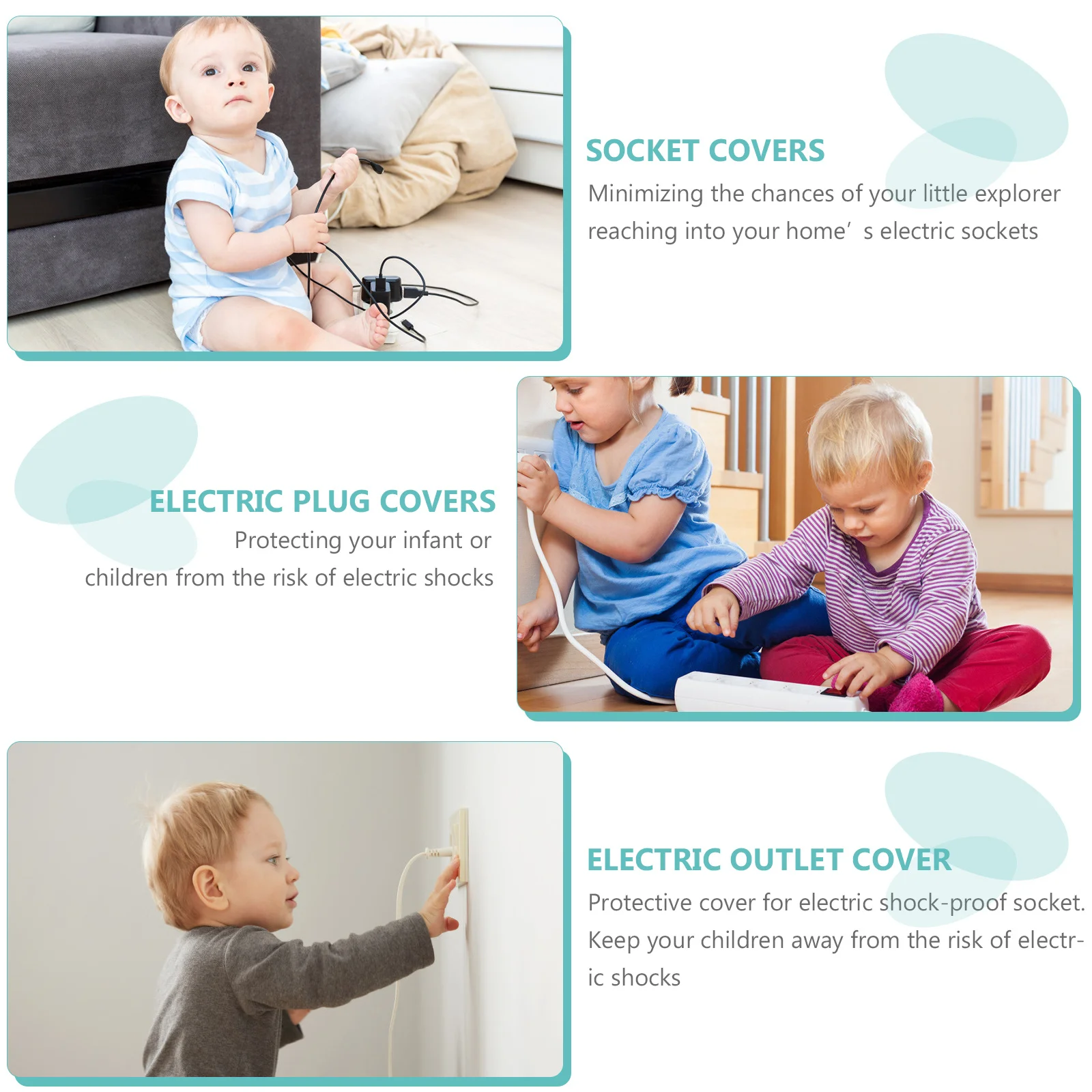 

20Pcs Kids Outlet Plug Covers Childproof Electric Socket Protection Shock Prevention Wall Outlet Covers for Baby Safety Home Use