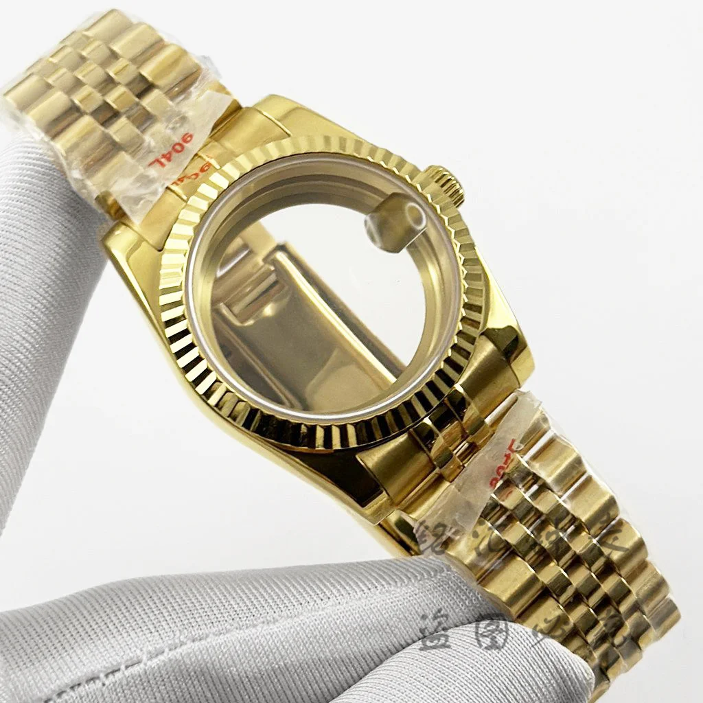 Fluted Curved 36MM/40MM Waterproof Sapphire Crystal Glide Lock Clasp Strap Watch Case Fit NH34 NH35 NH36 ETA 2824 PT500 Movement