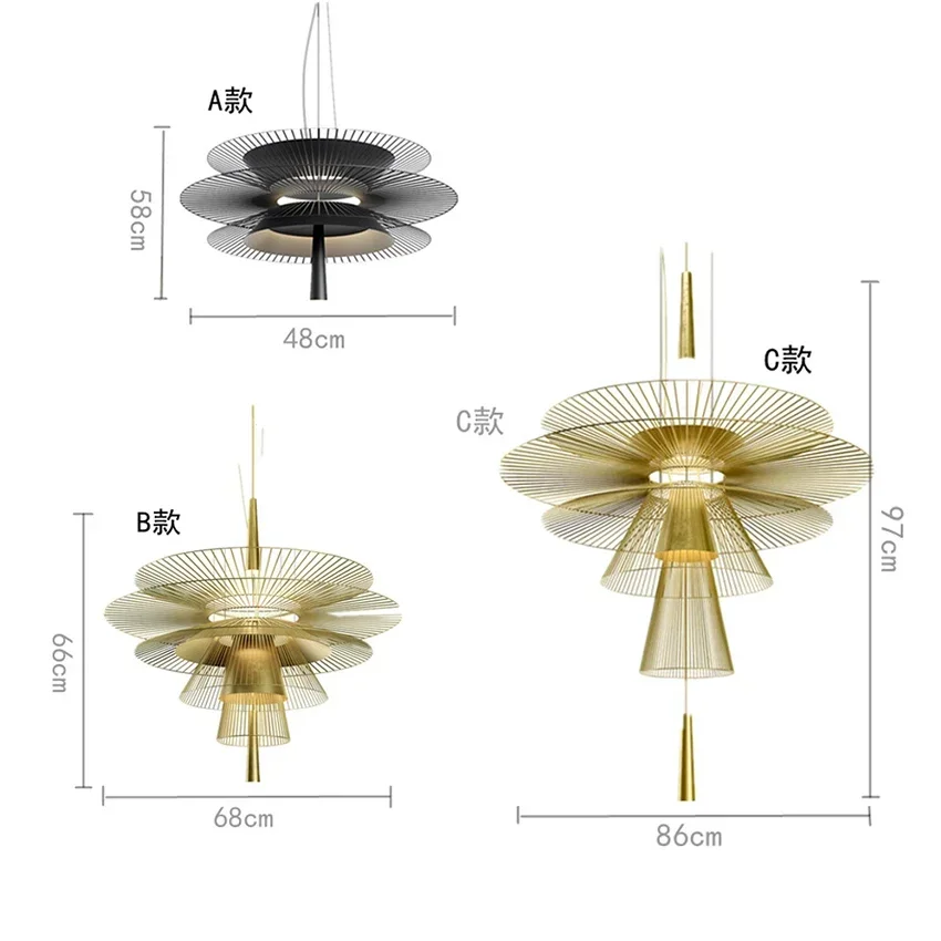 Imagem -06 - Candelabro Led com Cabo de Metal Pingente Decoração para Casa Lâmpada Suspensa Iluminação para Salão Sala de Jantar Tendência de Luxo 2023