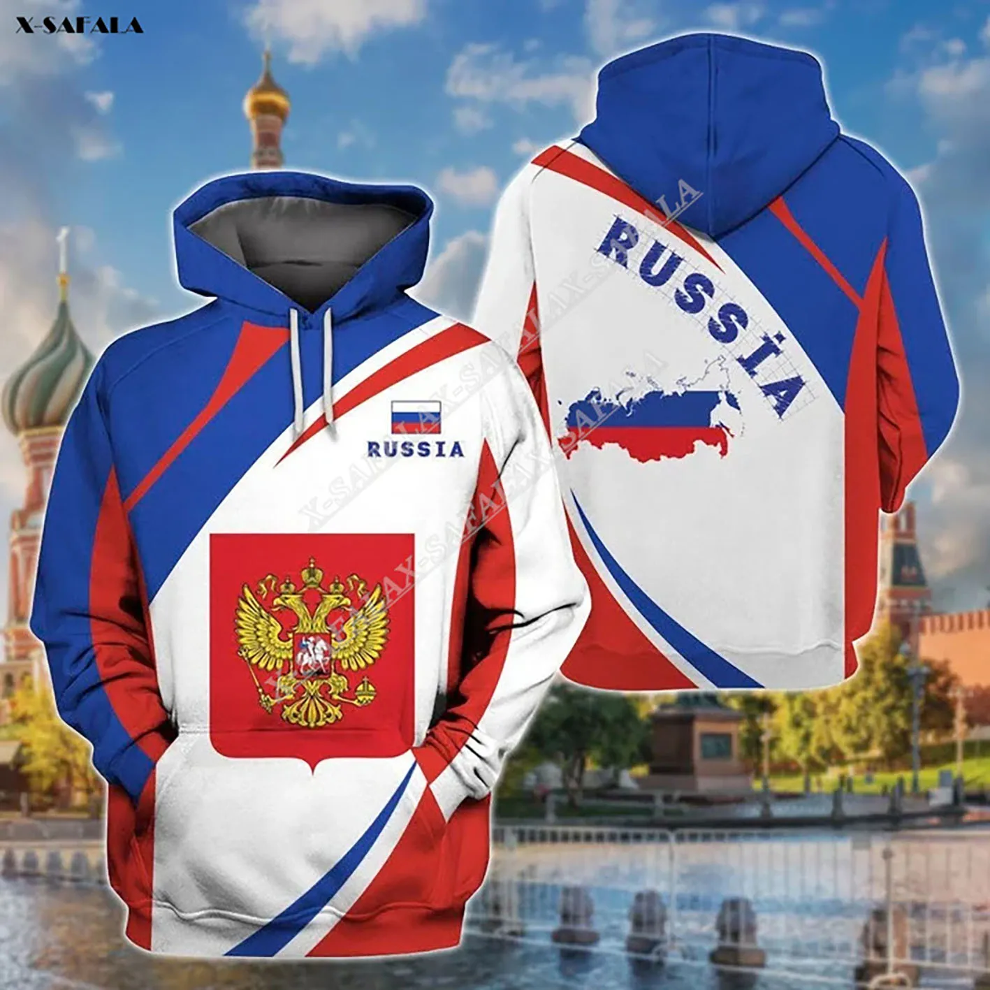 

Russia Coat Of Arms Country Flag Custom Name 3D Print Comfortable Hoodie Men Pullover Tracksuit Outwear Coat