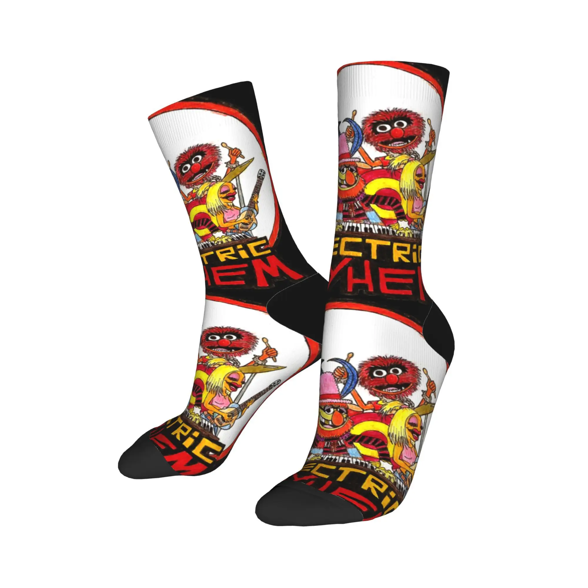 Crazy Design The Ultimate Guide To The Muppet Show Basketball Socks Polyester Middle Tube Socks for Women Men Breathable