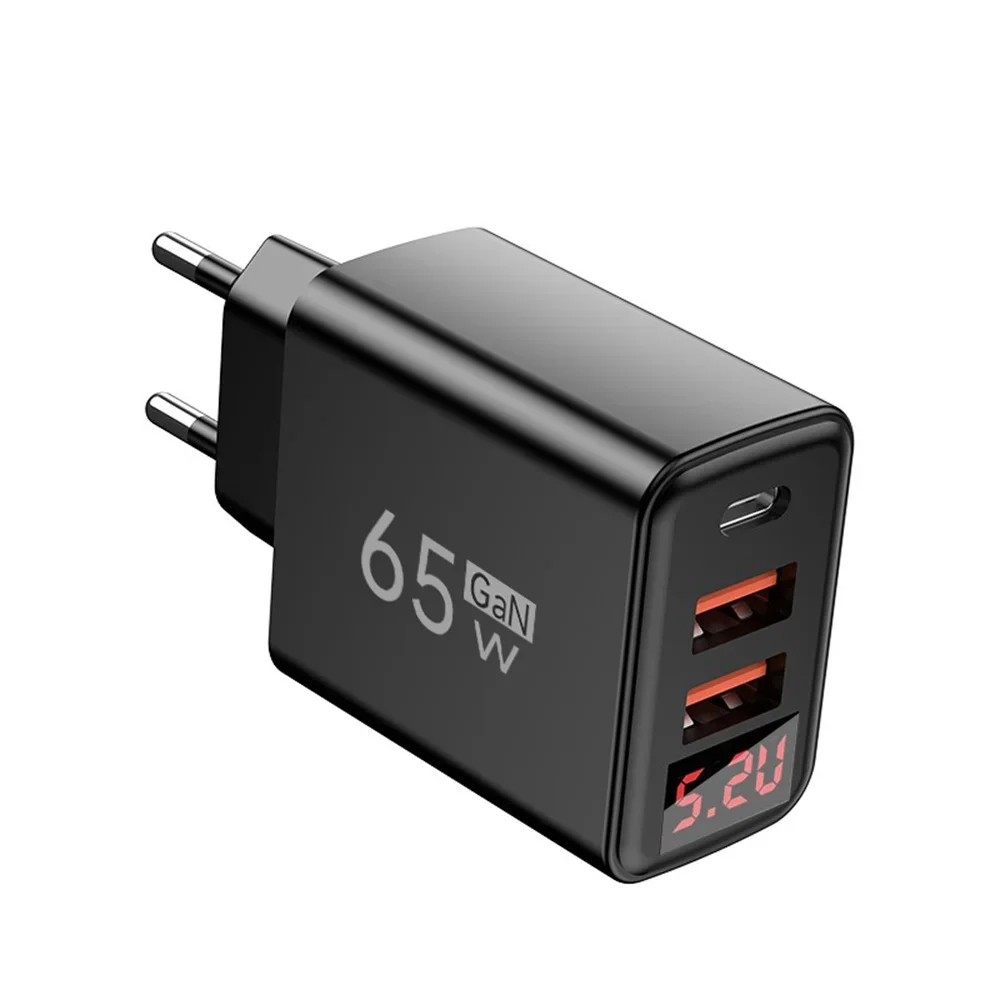 EU/US/UK Plug 65W USB Charger 3 Ports Fast Charging Mobile Phone Power Adapter QC3.0 Type C Charger For iPhone Samsung Xiaomi - náhled 5