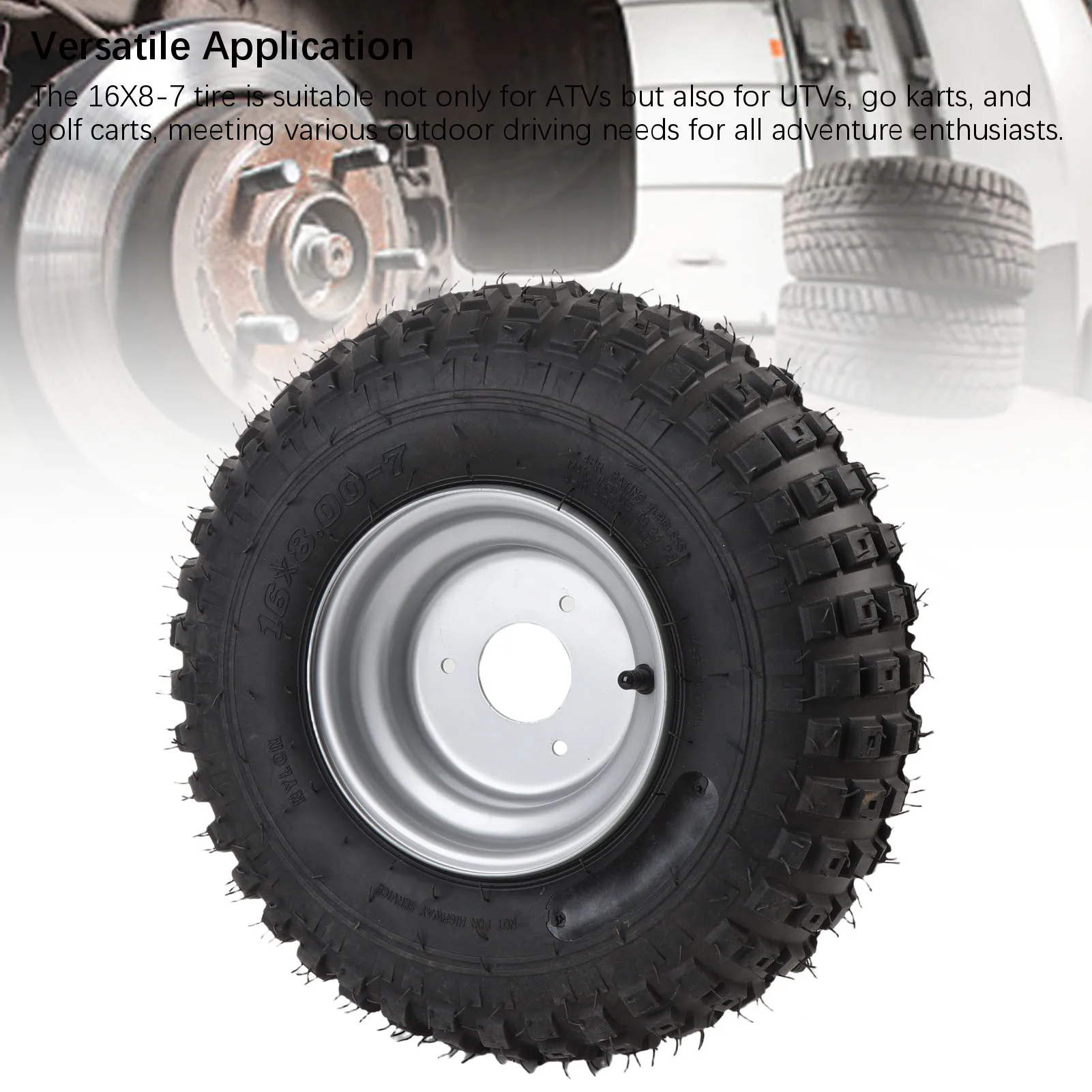 16X8-7 الإطارات مع حافة استبدال 7 بوصة ممتازة قبضة الطريق ثقب برهان الذهاب كارت الإطارات لعربة حديقة جزازة العشب