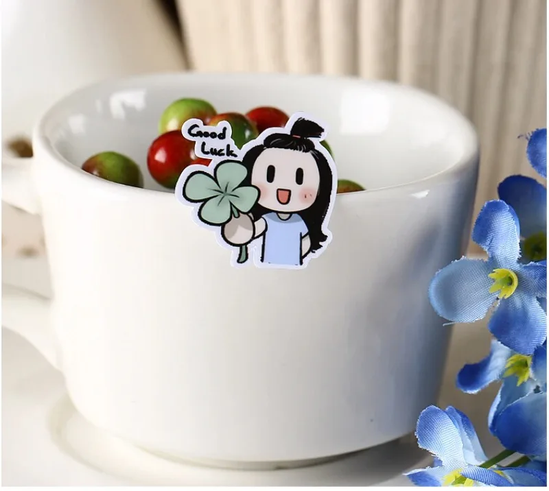 40pcs Cute Smile Brush 2 Girls Sticekrs For Phone Car Label Decorative Stationery Stickers Scrapbooking DIY Diary Album Toy