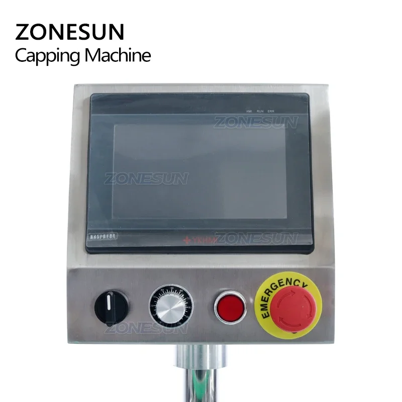 ZONESUN ZS-XG16DV อัตโนมัติ Capping เครื่องขวดไวน์ Cork Cap กด 18-70 มม.สกรูฝาขวดสายการผลิต