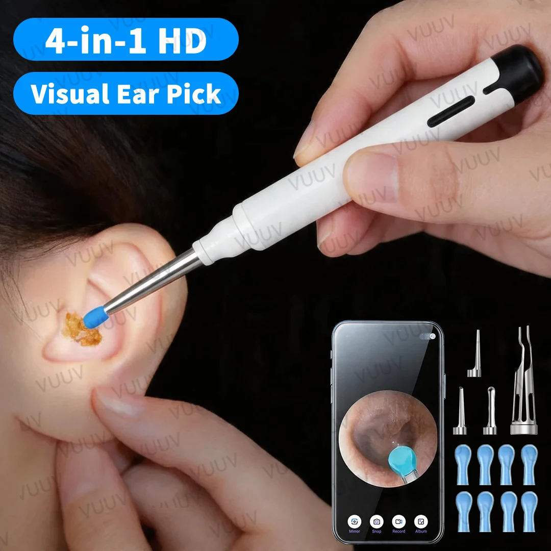 

Беспроводной визуальный очиститель ушей с HD-камерой и LED-подсветкой, перезаряжаемый инструмент для удаления ушной серы для всех возрастов