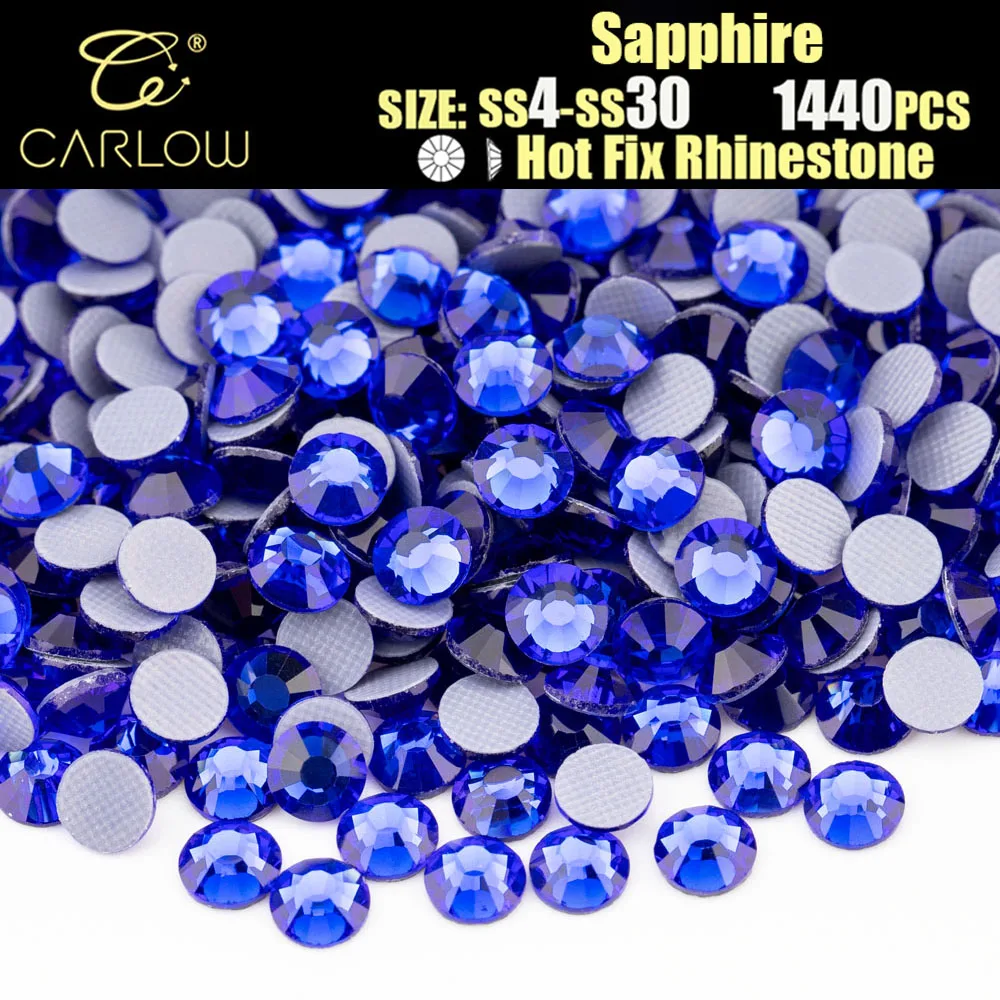 

CARLOW, высококачественное сапфировое стекло, плоская задняя часть, камни горячей фиксации для одежды, украшение для одежды