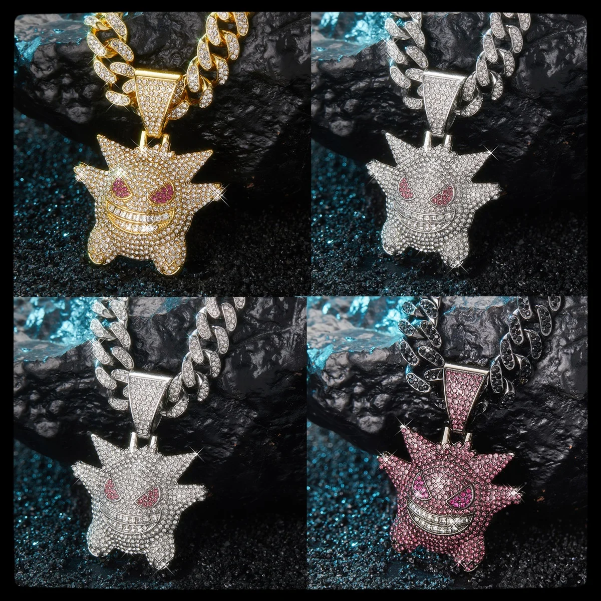 pokemon-anime-diamante-conjunto-elfo-geng-fantasma-pingente-liga-cheio-de-diamante-cubana-corrente-colar-masculino-halloween-europa-e-america