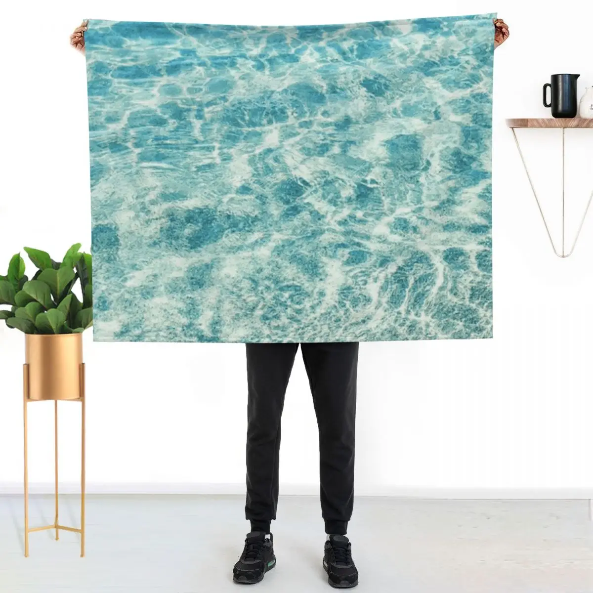 Crystal Clear Aqua Blue Ocean Water Throw Blanket Soft Big Designers Decorative Sofas Thermal Winter beds Sleeping Bag Blankets