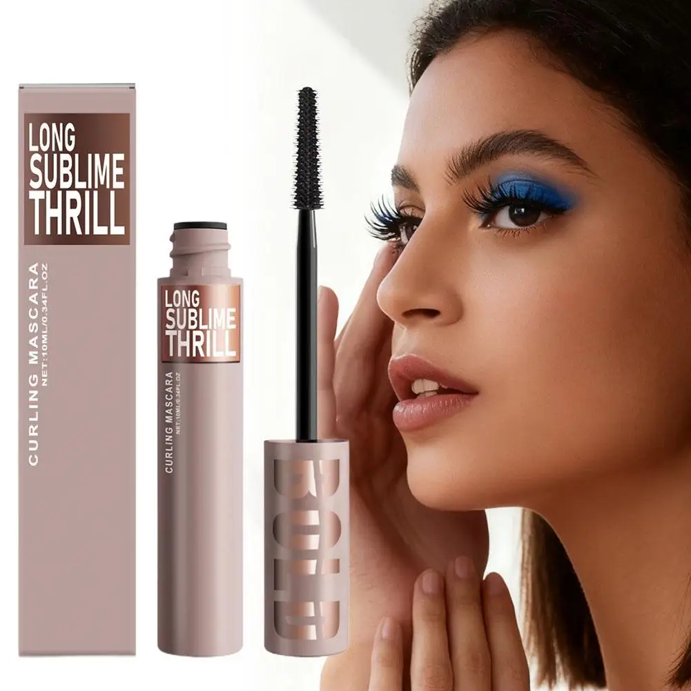 천연 두꺼운 컬링 마스카라 메이크업 비 얼룩 브러쉬는 속눈썹을 길게 만듭니다 방수 빠른 건조 블랙 컬링 마스카라 화장품