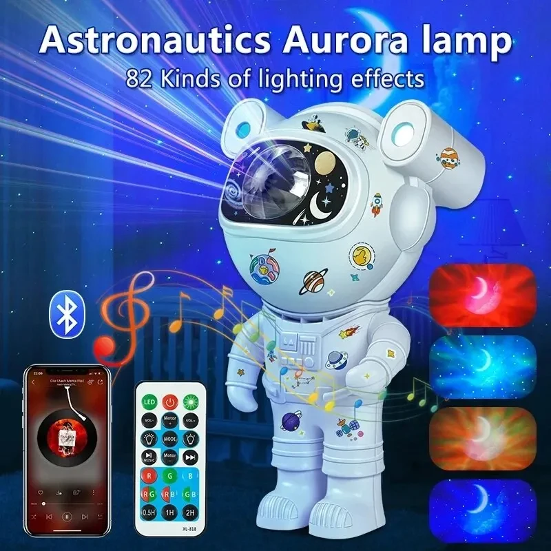 

LED Bedroom Ambiance Night Light Aurora Moon Astronaut Bluetooth Starlight Projector Swirling Romantic Starry Sky Projector HOT