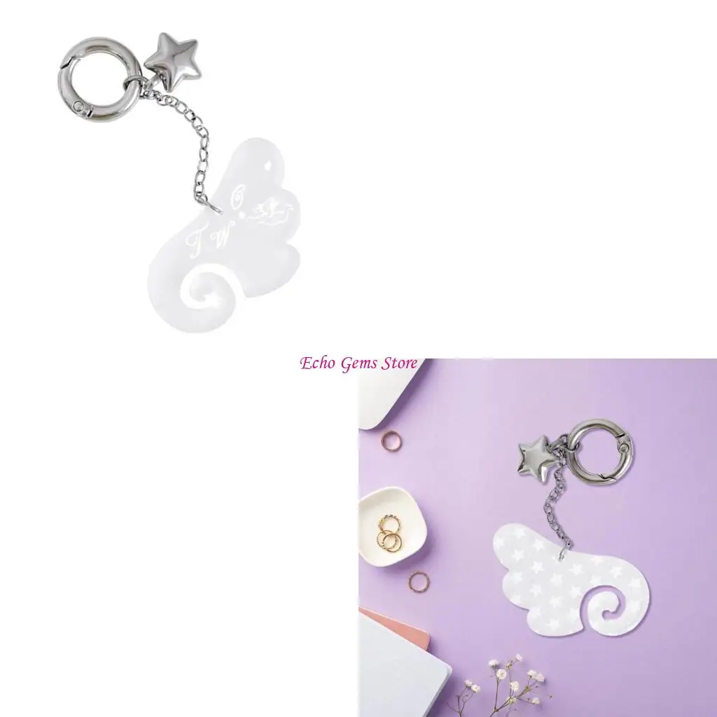 Corean Angel Wing Keychain Mochila Pendiente bolsas Accesorios para amantes C71A