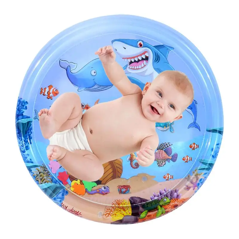 Estera de juego de agua para bebés, estera grande de barriga de agua para bebés, estera de juego de agua portátil de estimulación Visual inflable para promover