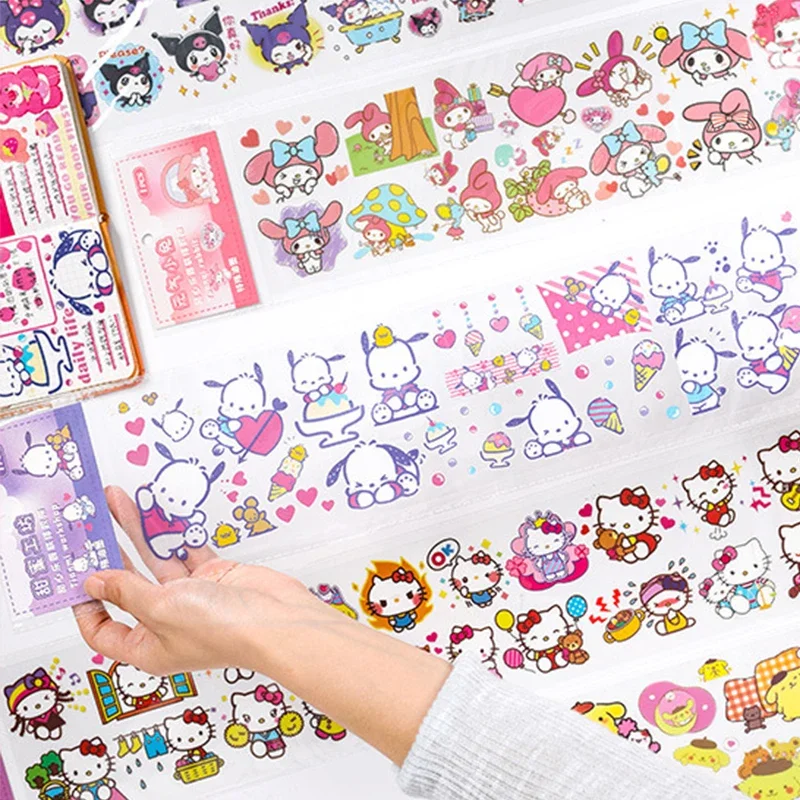 

Новая декоративная клейкая лента Sanrio mymelody Kuromi Cinnamoroll для вечеринки, мультяшная маскирующая лента Васи, наклейка для скрапбукинга, подарок