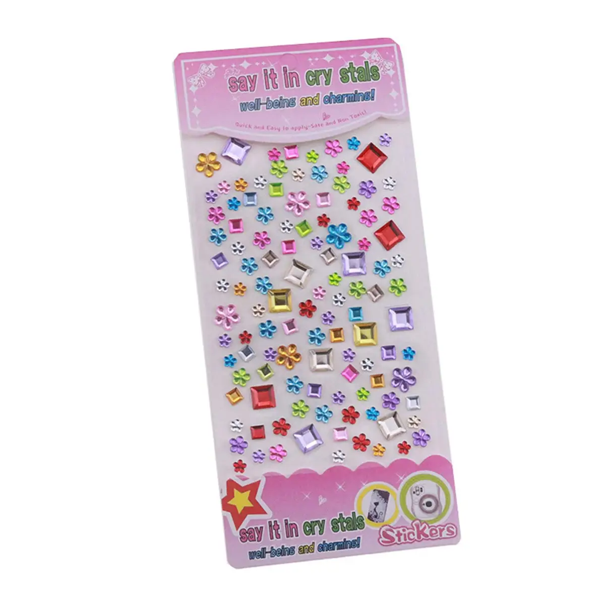 10 Sheets Multicolor Acrylic Imitation Pearl Rhinestone Cameo Cabochon Stickers DIY Crafts Decoration Accessories Gift for Kids