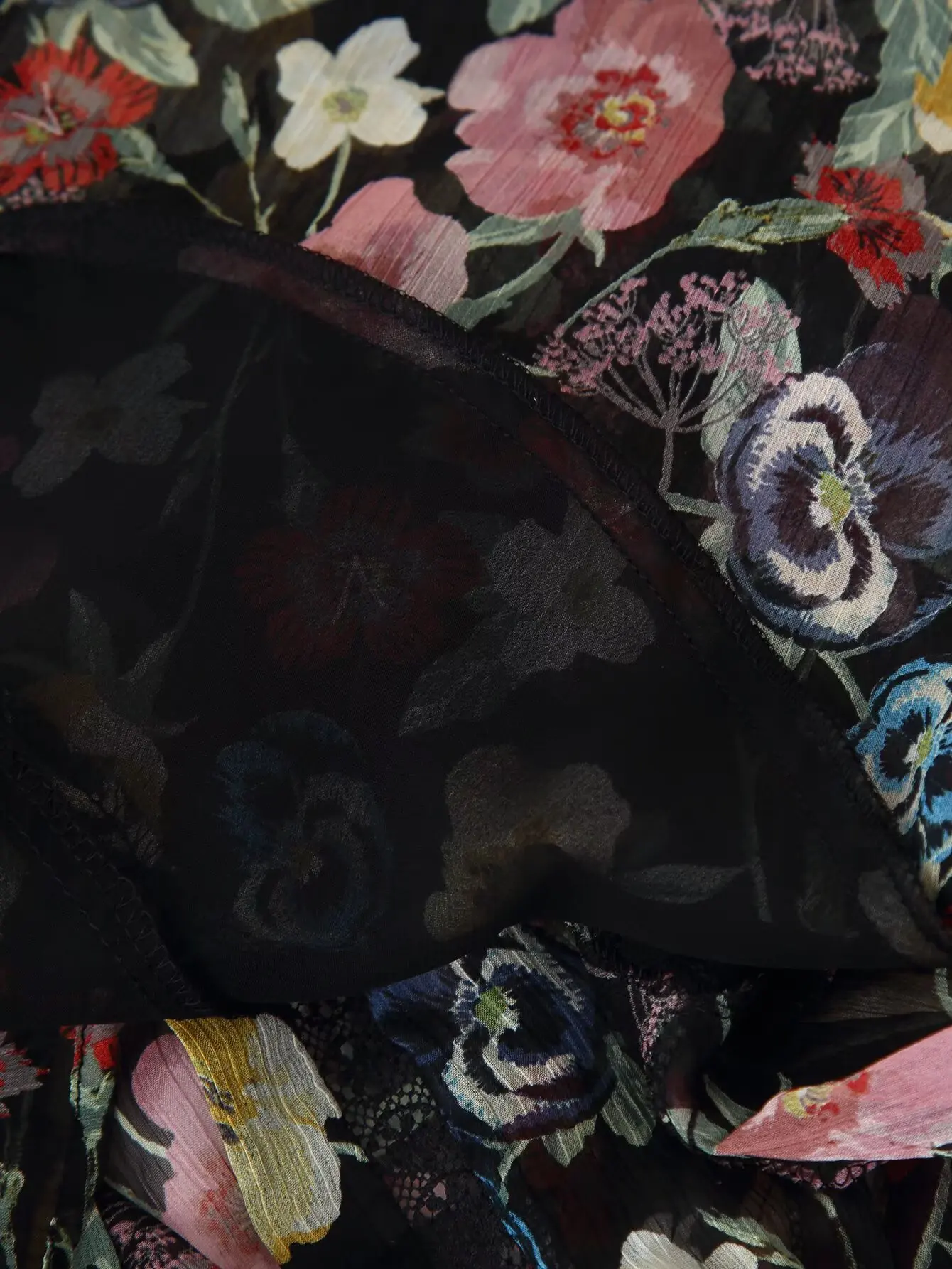 Women Colorful Floral Print Mini Dress Spring Autumn Long Sleeve Chiffon Dresses - Image 5