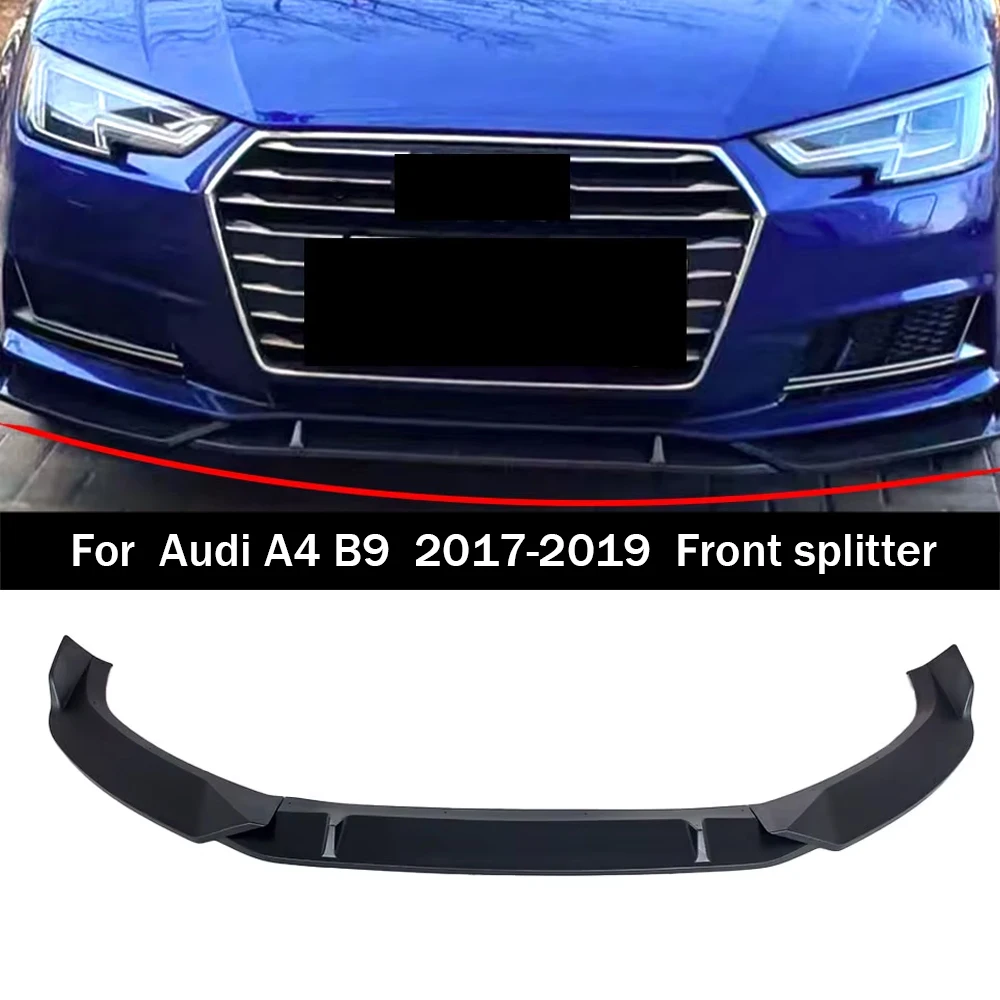 

For Audi A4 S4 S-Line B9 Front Bumper Lip Cover Air Dam Spoiler Chin Guard Body Kit Tuning Accessory for 2015-2019 Models