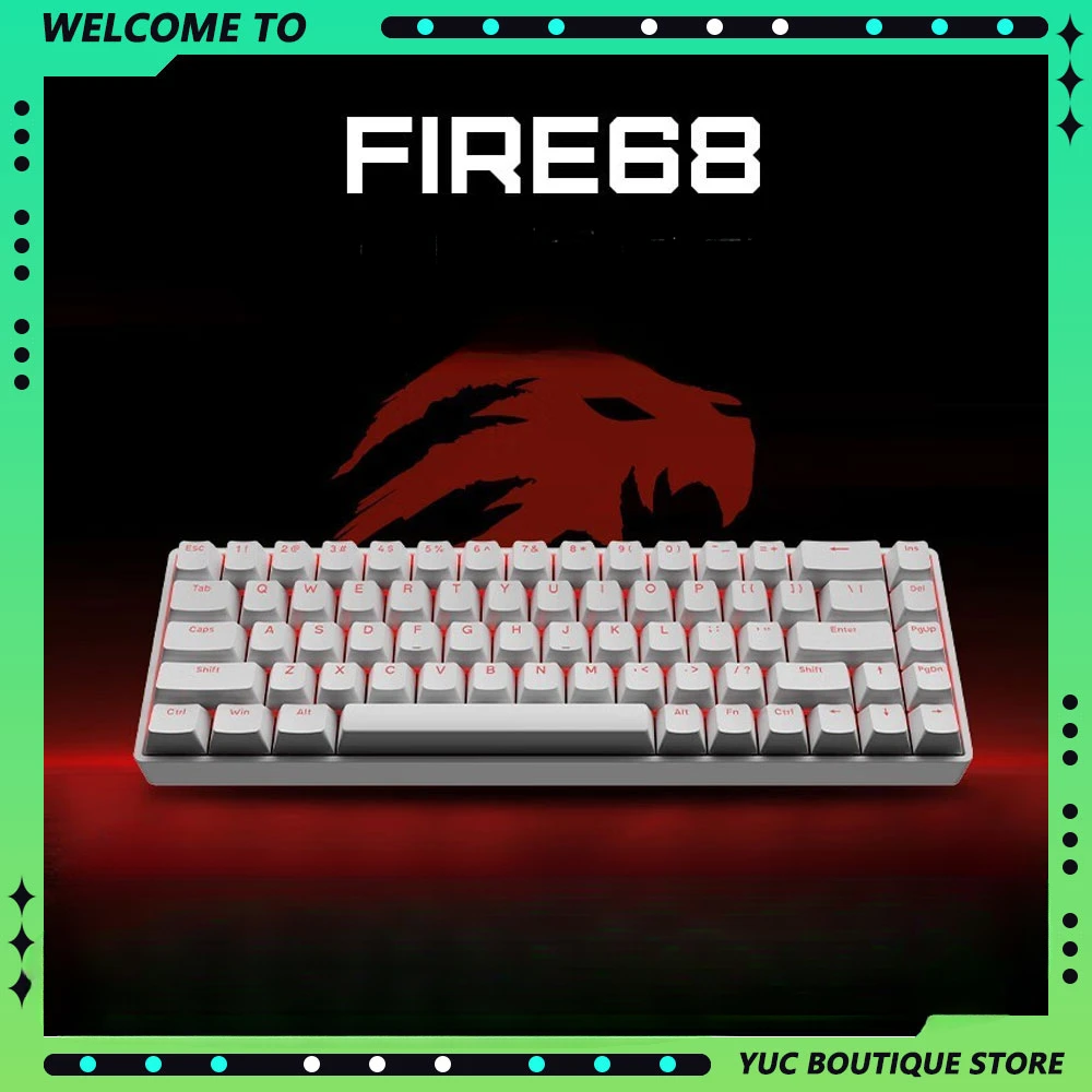 VGN VXE MADLIONS Fire68 Gaming Keyboard RGB Backlight PBT Keycap Magnetic Axis Game Keyboards Aluminium Alloy 8KHZ Gamer for CNC