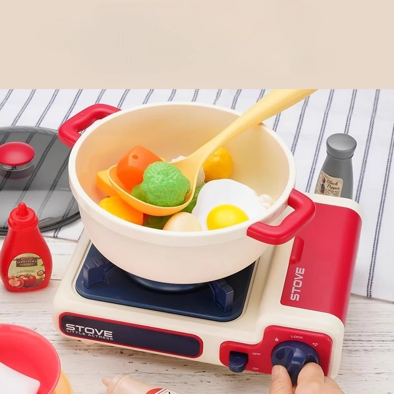 

39pcs/set Simulate Play House Toy Gas Stove Chopping Board Music LED Lights Kids Kitchen Set Interactive Baby Birthday Gift