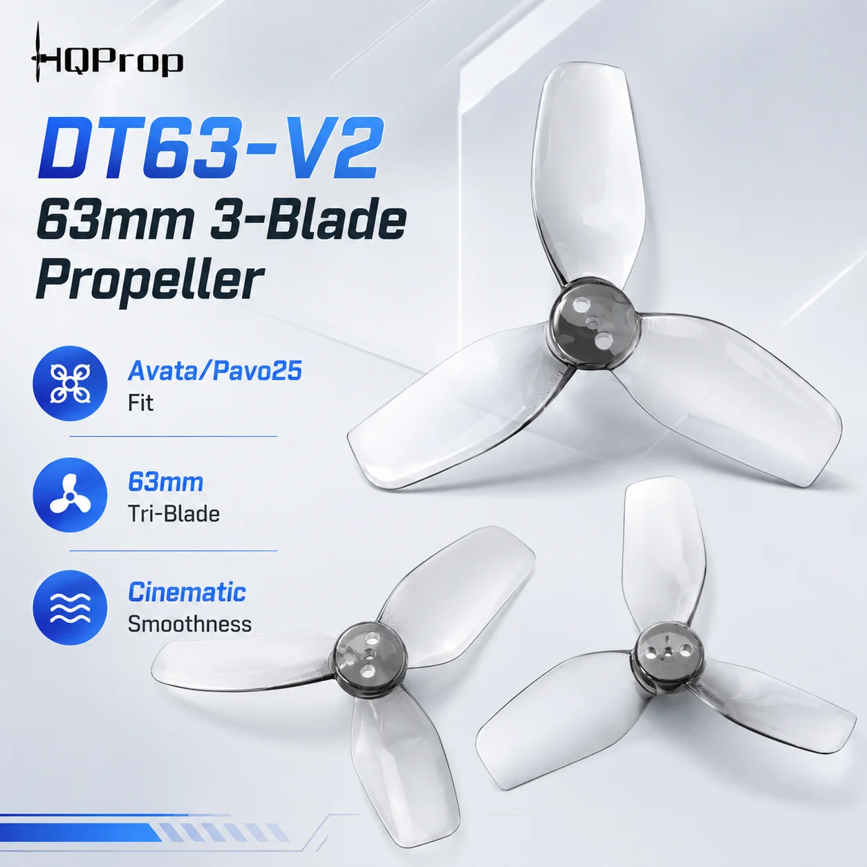 HQProp DT63-V2 FPV Propeller For Racing Quadcopter DIY Build Repair For FPV Drone RC Aircraft Spare Part For Racing Quadcopter