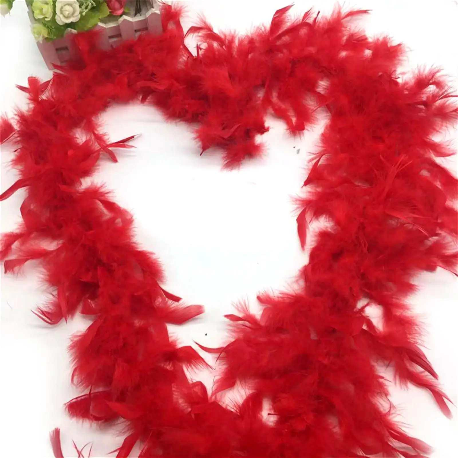 2m Feather Boa Christmas Tree Decoration White Feather Boa Ribbon Feathers Dress Garland Decorative Feathers Wedding Shawl