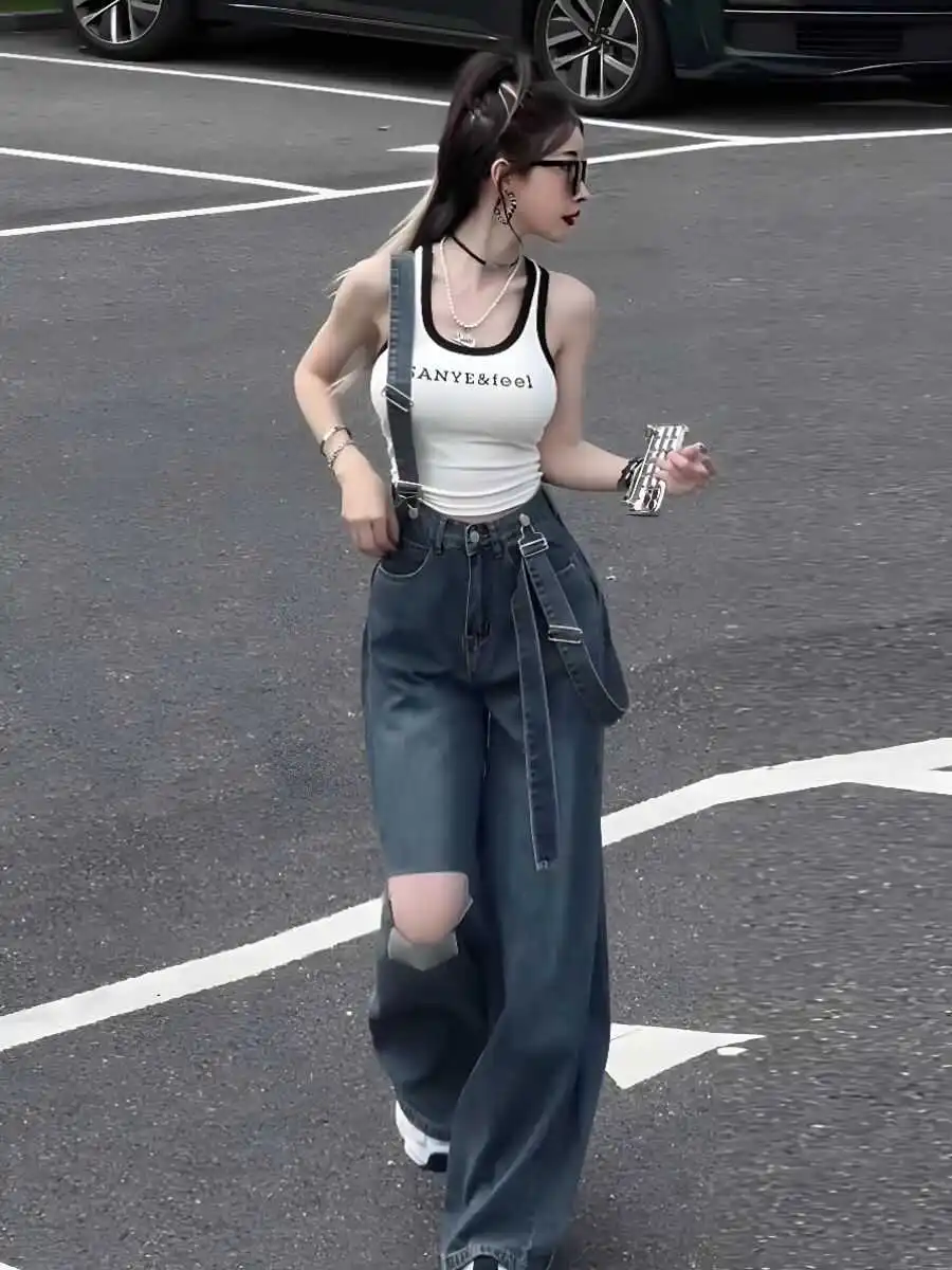 Белые комбинезоны женские асимметричные индивидуальные богемные с кисточками на шнурке черно-серые плавки Femme эстетический гламурный популярный Fly