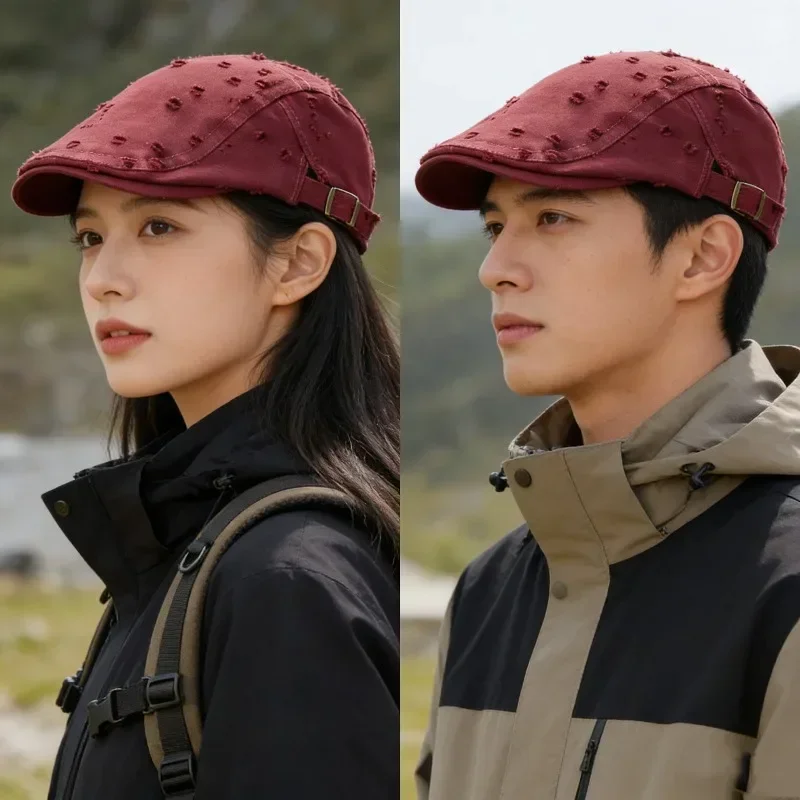 New hat summer shading sun protection hole light board forward hat Korean version versatile men and women universal beret tide