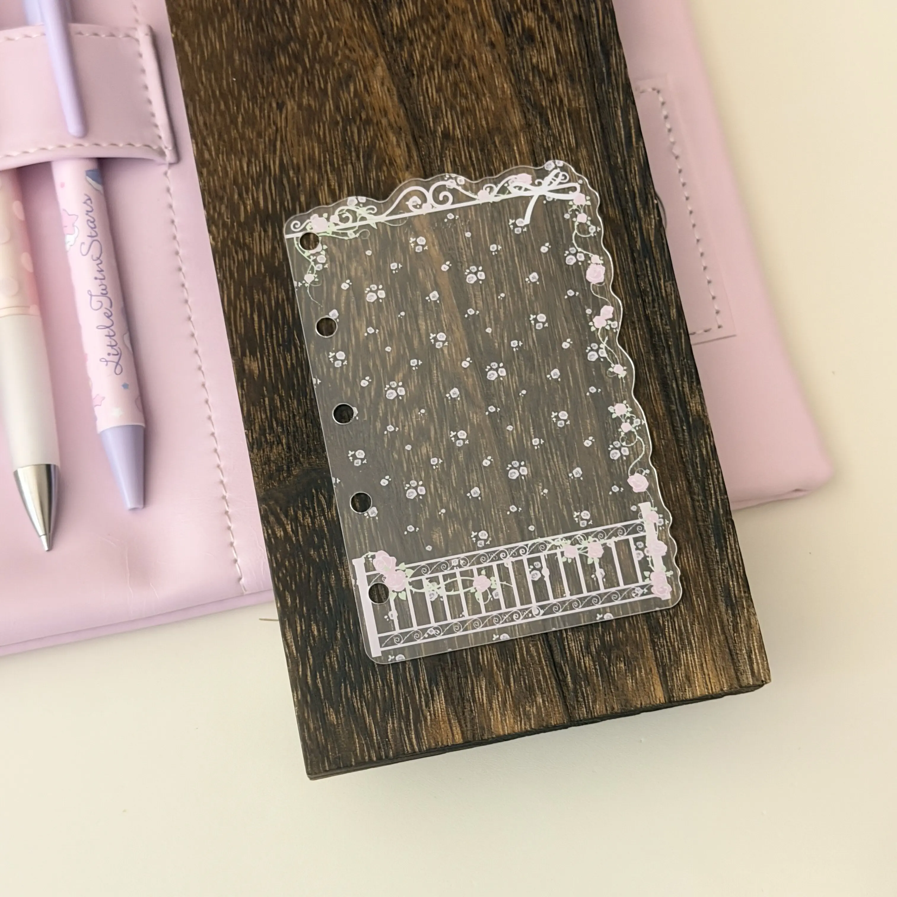 Rose Flower Planner Dividers A7 M5 Size Pretty PVC Index Tabs for Ring Binders Sweet Aesthetic Journal Accessories for Girls - view 5
