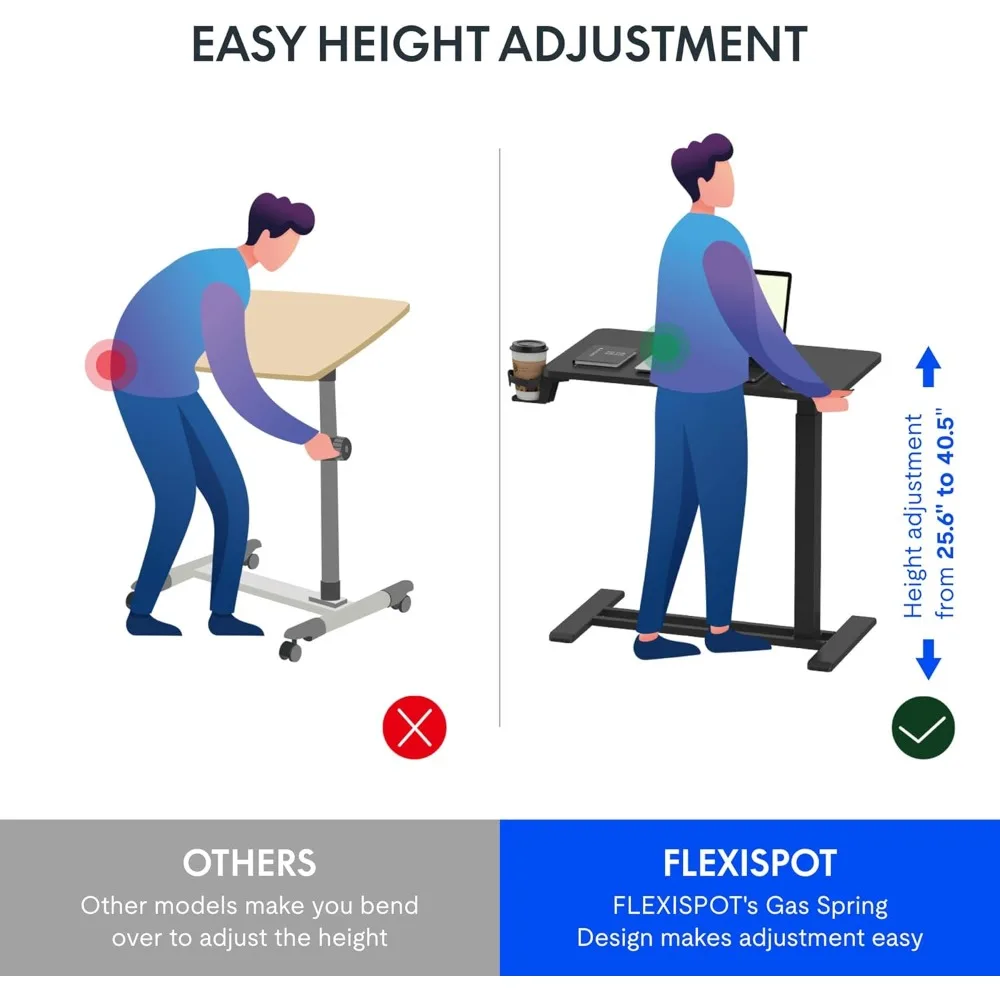 Adjustable C Table with Wheels, Mobile Snack Side End Table Sofa Couch Bedside Table Laptop Rolling Cart TV Tray Night