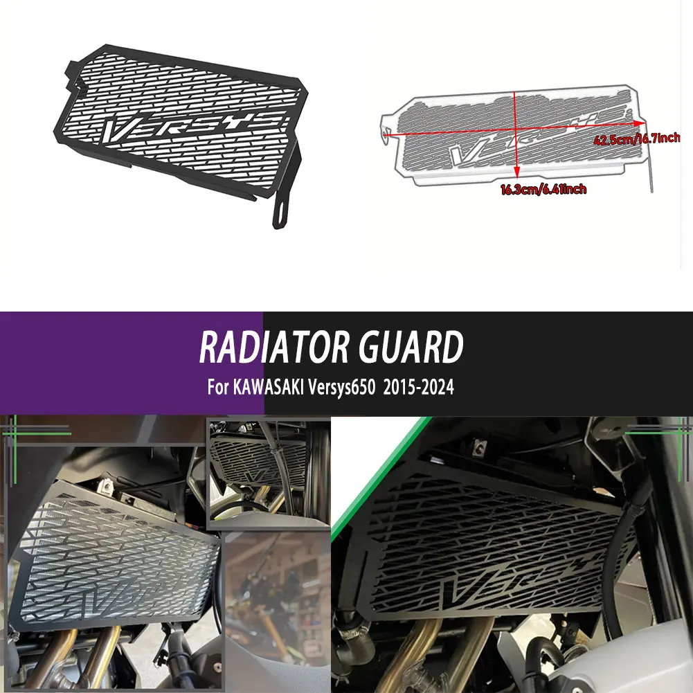 

Versys650 Motorbike Accessorie Radiator Guard Radiator Guard Grille Cover Protection For KAWASAKI Versys650 2015-2024 Motorcycle