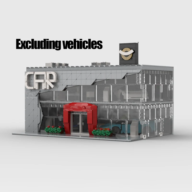 Moc قوالب بناء متاجر مبيعات السيارات نموذج بناء التكنولوجيا وحدات كتل بناء المدينة نموذج لعبة البناء الهدايا