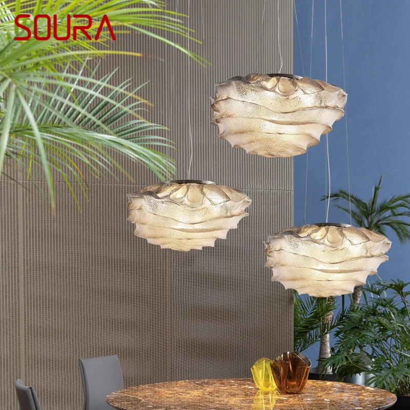 

SOURA Contemporary Pendant Lamp Fashionable Art Living Room Bedroom Creative Tulip Flowers LED Decoration Light