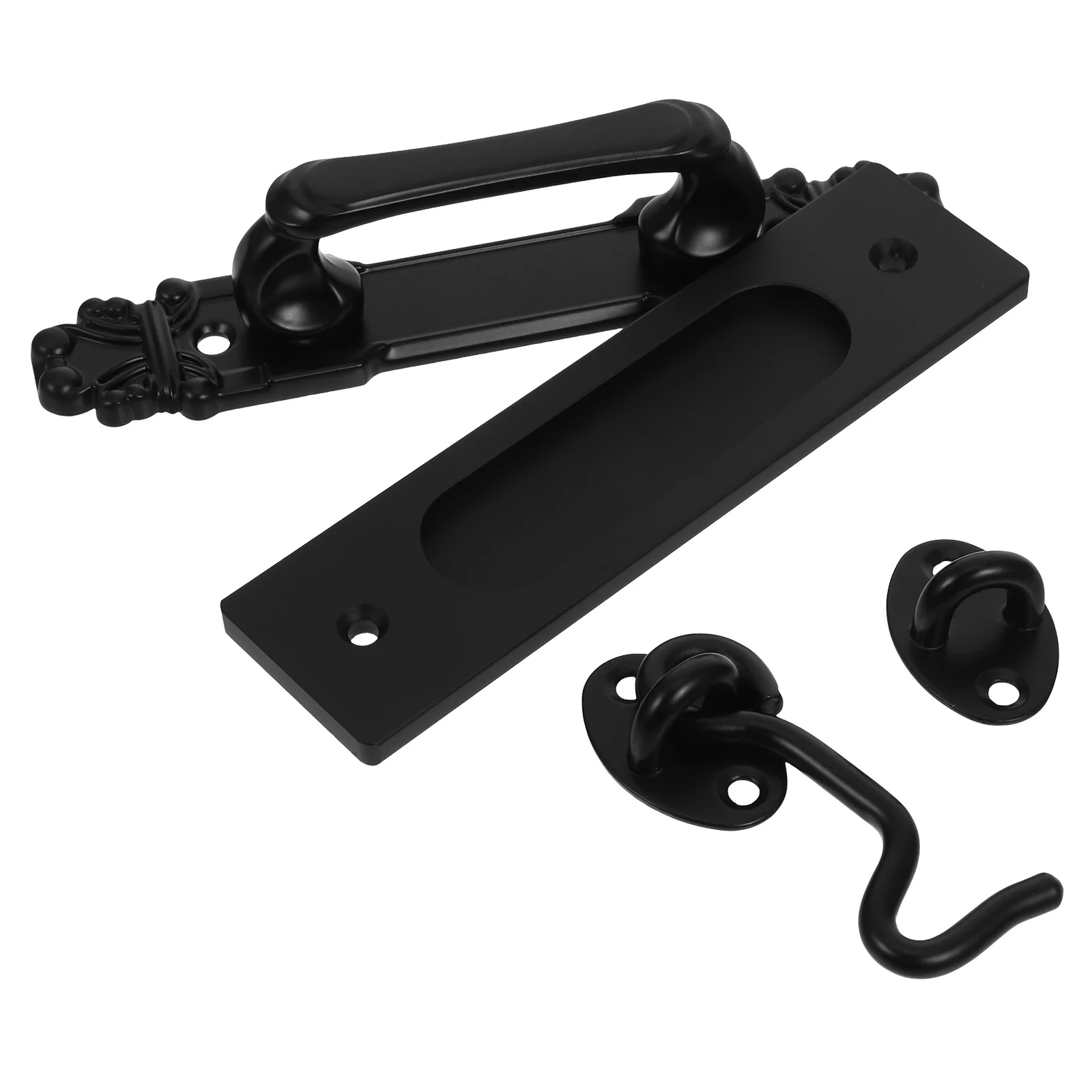 

1Set Barn Door Pull Handle Lock Hook Set Modern Entry Sliding Barn Door Hardware Kit Easy Install Secure Fit Elegant Design