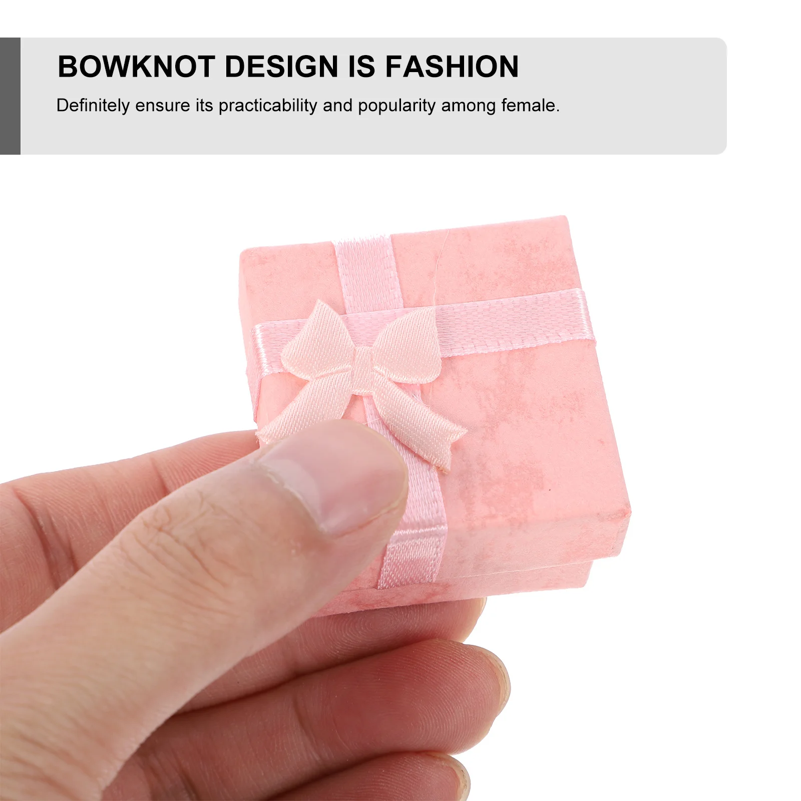 16 قطعة صندوق مجوهرات Bowknot تصميم دائم الوردي حلقة القرط حقيبة للتخزين للنساء الفتيات هدية عيد الزفاف حلقة