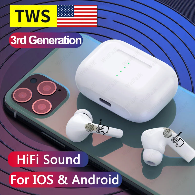 Para Apple original AIR-P0DS-PR0 inalámbrico Bluetooth auriculares en auriculares deportes Cancelación de ruido auriculares para xiaomi iPhone auriculares