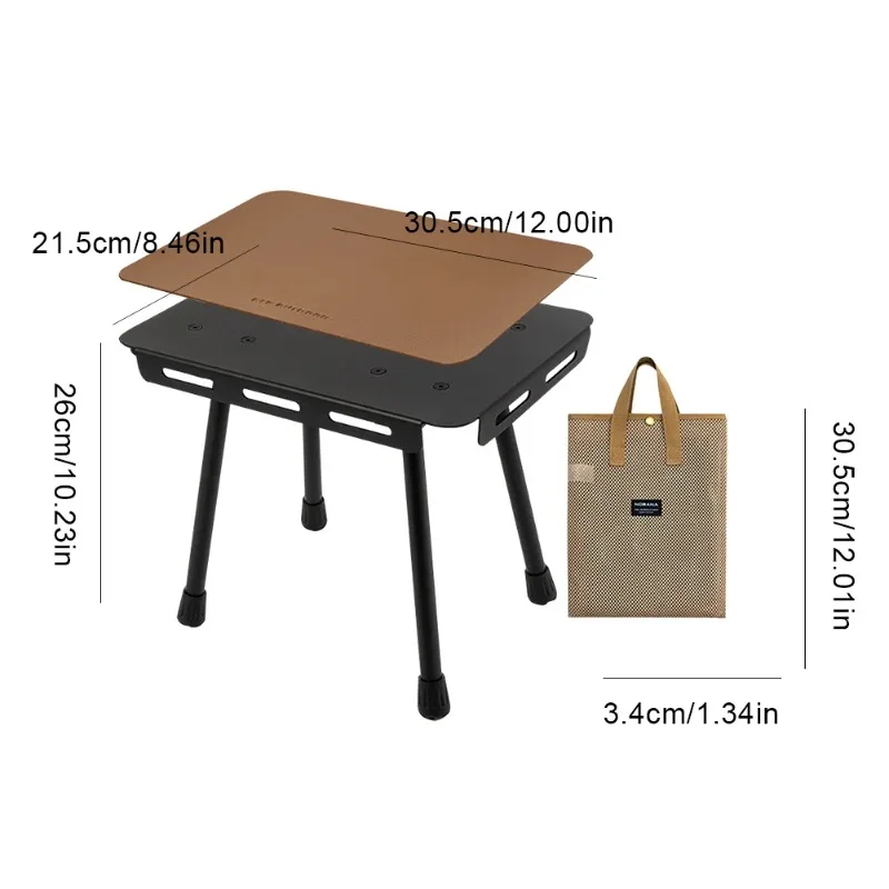 2 في 1 طاولة تخييم خفيفة قابلة للطي للمشي لمسافات طويلة في الهواء الطلق حديقة عشاء نزهة شواء مكتب ألومنيوم قابل للطي