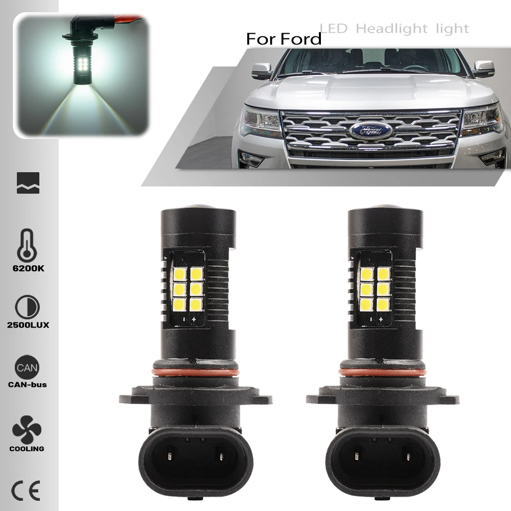 2PCS 6000K Xenon White 9145 9140 H10 LED headlight Bulbs Fog Light Driving Light for Ford Expedition Explorer Sport Trac Escape