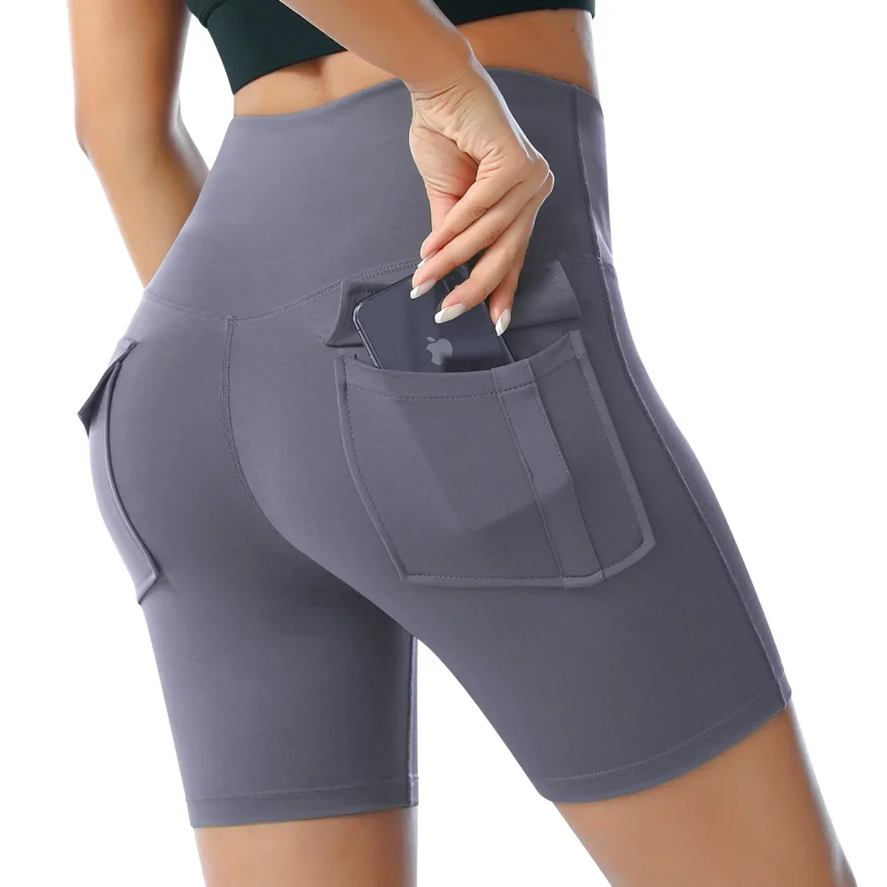 Yoga Shorts for Women Pocket Scrunched Butt Gym Leggings High Waist Push Up Tights Sexy Booty Sports Shorts Fitness