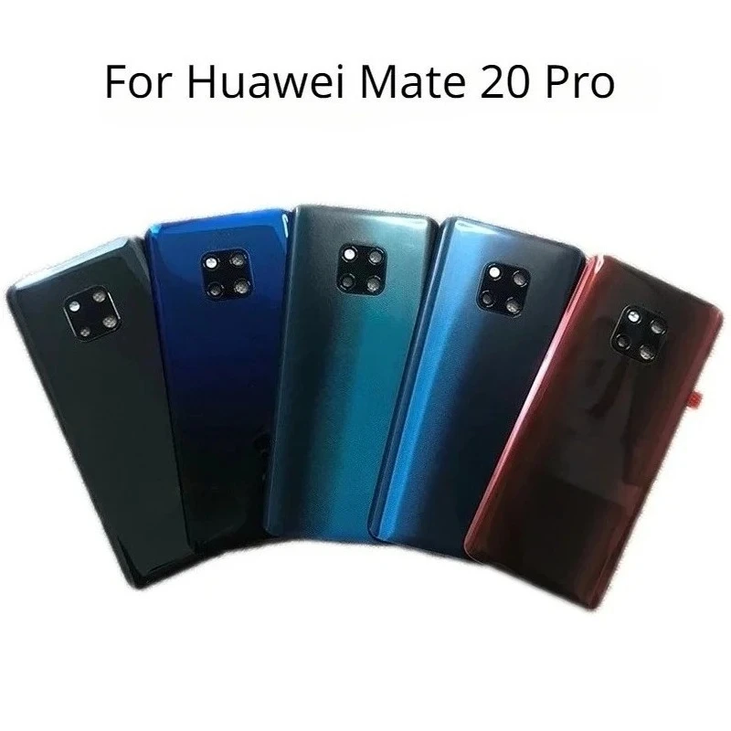New Back Glass For Huawei Mate 20 Pro Back Battery Cover Panel Rear Door Housing Case with Camera Lens Replacement