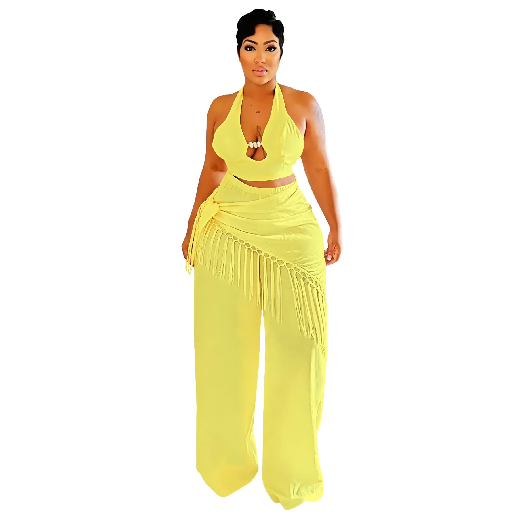 

Женские комплекты из двух предметов в стиле дашики, новинка весна-лето, африканский стиль, комплекты из топа и брюк, костюмы, одежда