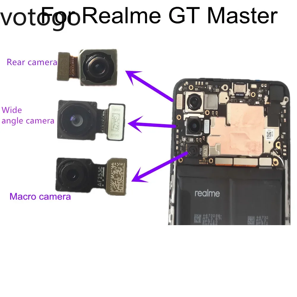 Replace Original For Realme GT Master Edition / RMX3360 Front Back Rear Main Facing Macro Camera Module Flex Cable Spare Part