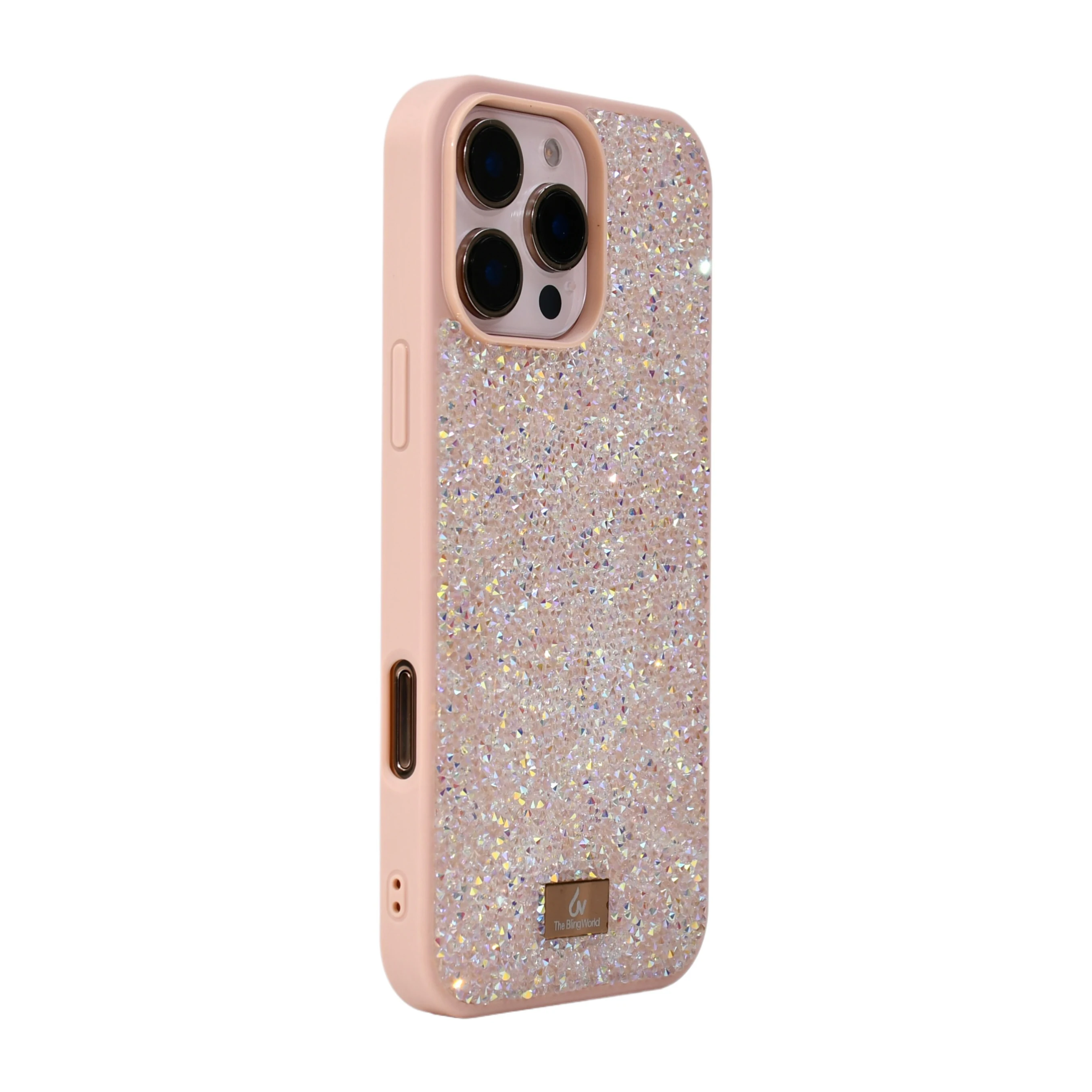 Casing Ponsel Mewah Kristal Rhinestone Glitter Berlian Warna Pink Untuk Iphone 17 16 15 14 13 Pro Max Anti Benturan Desain Batu Permata Lucu Untuk Wanita