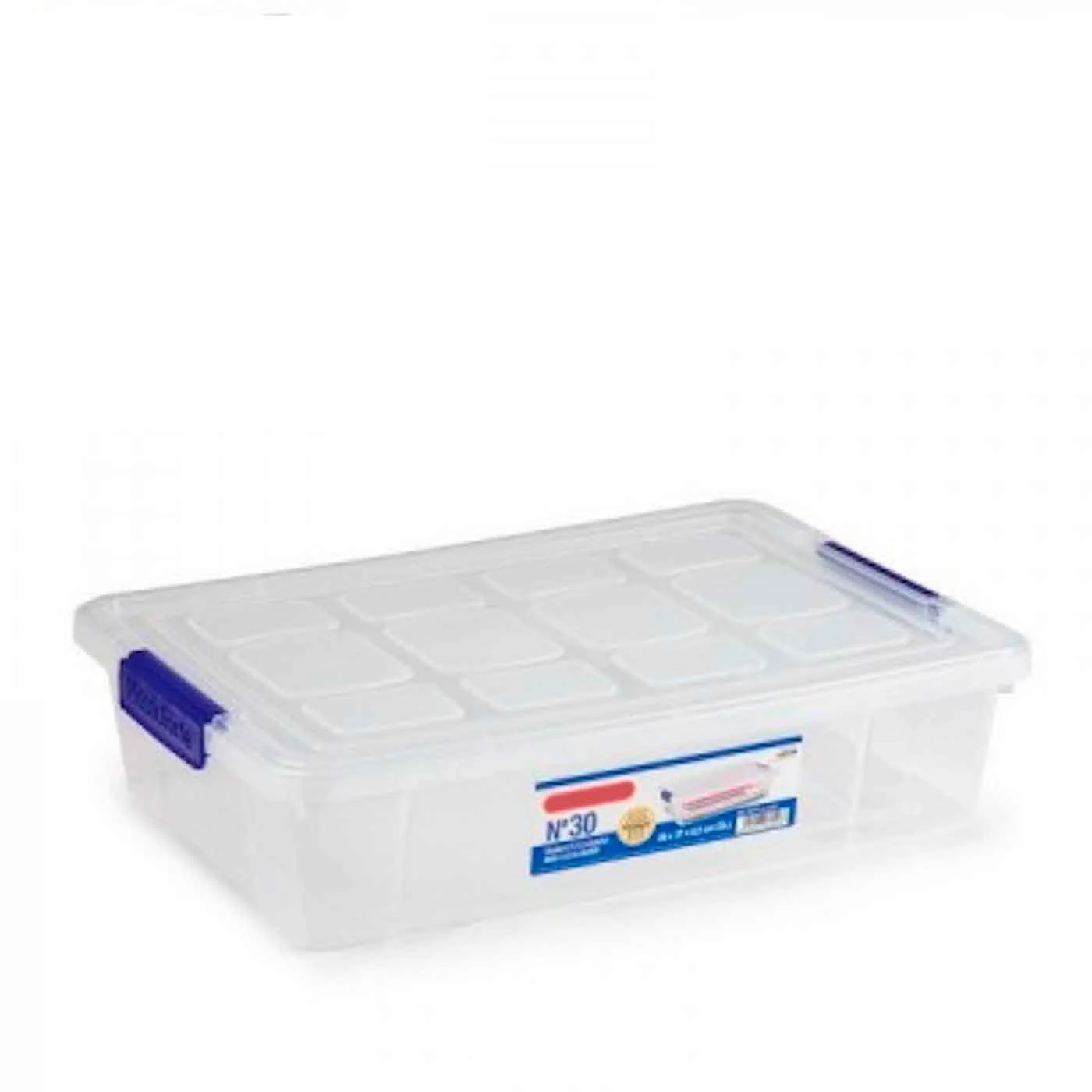 Tradineur 9x37x26 cm clear plastic box with capacity of 5 litres plastic storage container